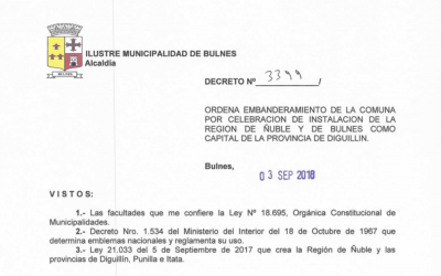Decreto Embanderamiento por celebración instalación de la Región