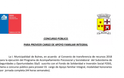 Concurso Público para proveer cargos de apoyo familiar integral
