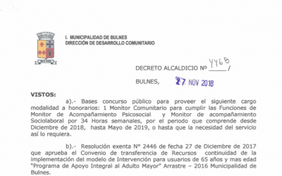 Concurso Monitor Comunitario Programa Vínculos.