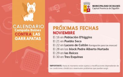 Calendario campaña contra las garrapatas Noviembre