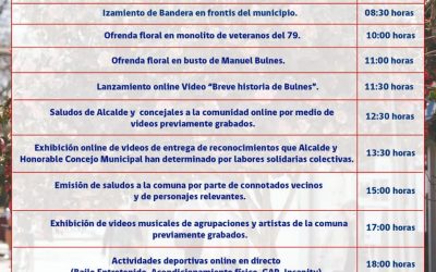 Compartimos con ustedes programa Aniversario 181 de la comuna que celebraremos este próximo 3 de octubre. Todos invitados.