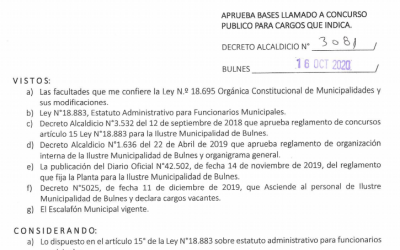 Aquí Bases para llamado a concurso público de antecedentes, para proveer cargos vacantes de Técnicos, Administrativos y Auxiliares.